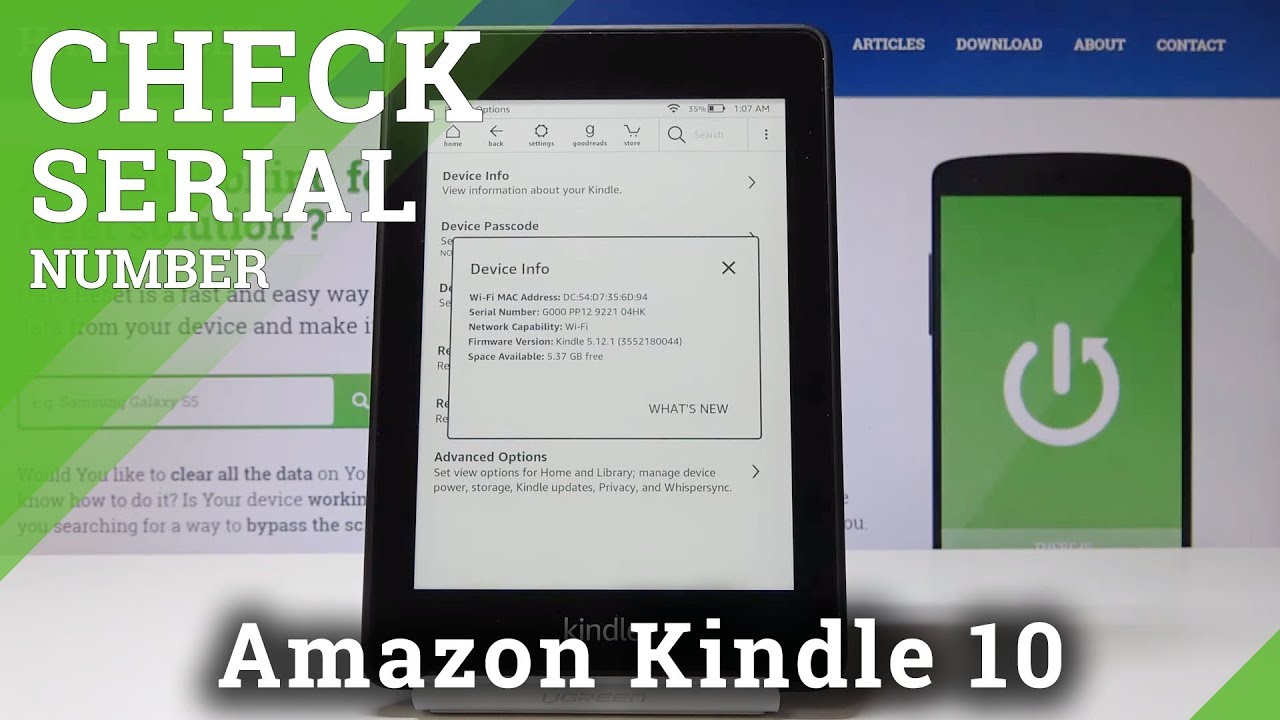 kindle serial number pc